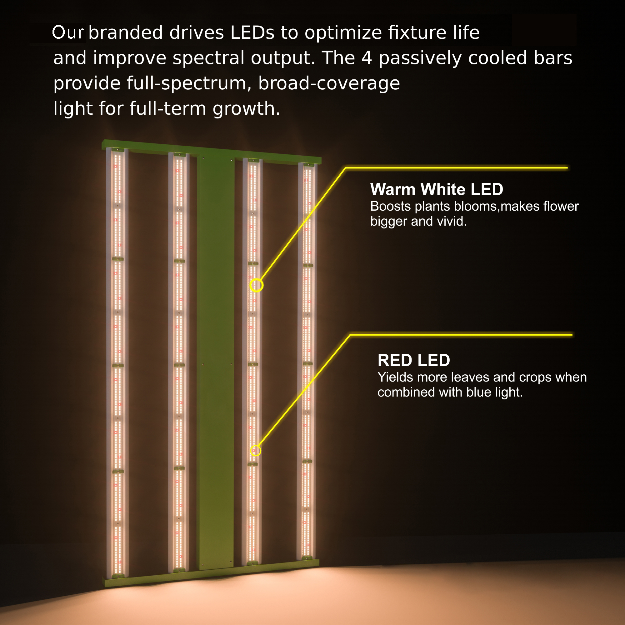 Tent kit+ hobby led grow light 400W 4 Bars 1600 PCS  high PPF FULL SPECTRUM LED GROW LIGHTS PPE 2.5/2.7