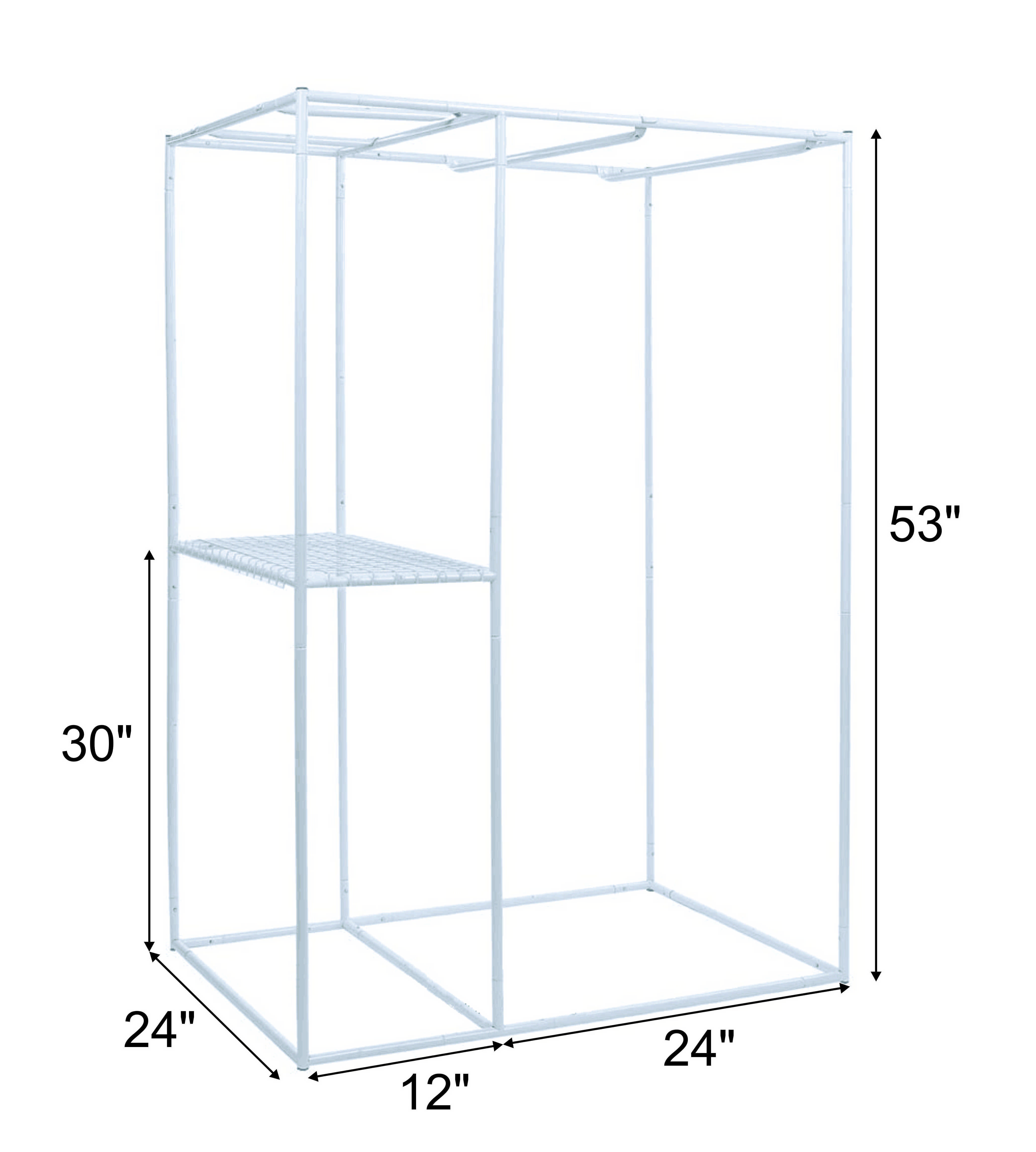 36''x24''x53'' 2-IN-1 High Reflective Mylar Hydroponic Grow Tent + Hydroponic Accessories Grow Tent Kit for Indoor Plant Growing