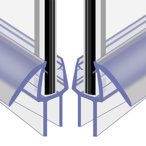 Hydrorelax Frameless Shower Door Bottom Seal Glass Shower Door Seal Strip with Adjustable Length
