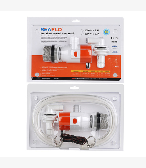 SEA FLO 600/800gph Pumps Live Well Pump 12v Aerator Pump Submersible Cartridge Boat Bilge Pump