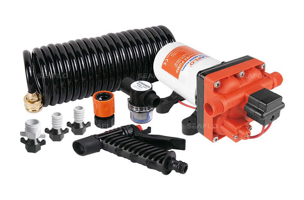 SEA FLO Deck Wash Pump Kit 55PSI High Pressure Marine Saltwater Washdown Pump for Boat