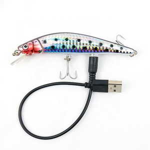 USB Charge Electric Minnow Lure Wobbler Twitching Fishing Bait Flashing Light Fishing Lure