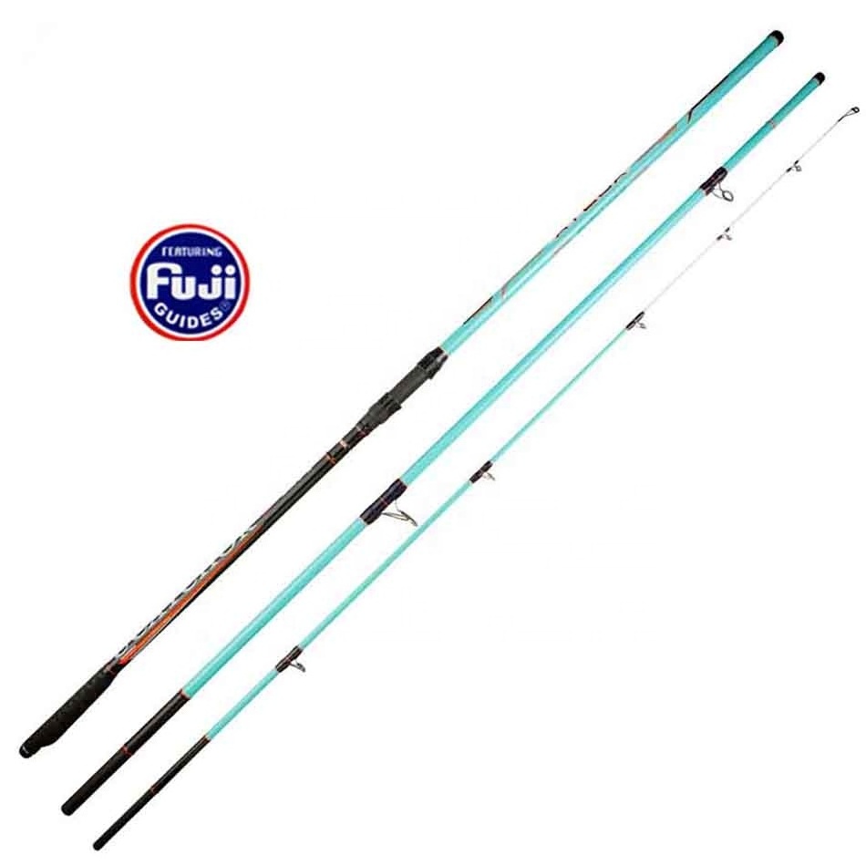 HYD-OEM/ODM Factory Inventory wholesale 4.2m High Carbon 3 Sections Top FUJI guide ring Fishing Surf Rod