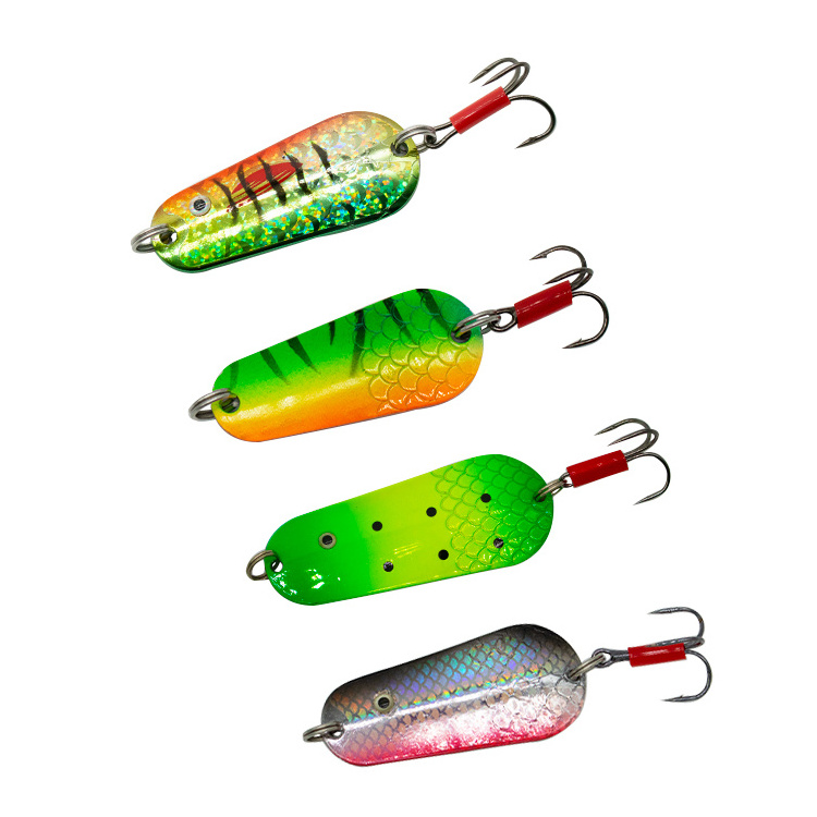 Colorful Paint Hard Fishing Spoon Lures Spinner Baits