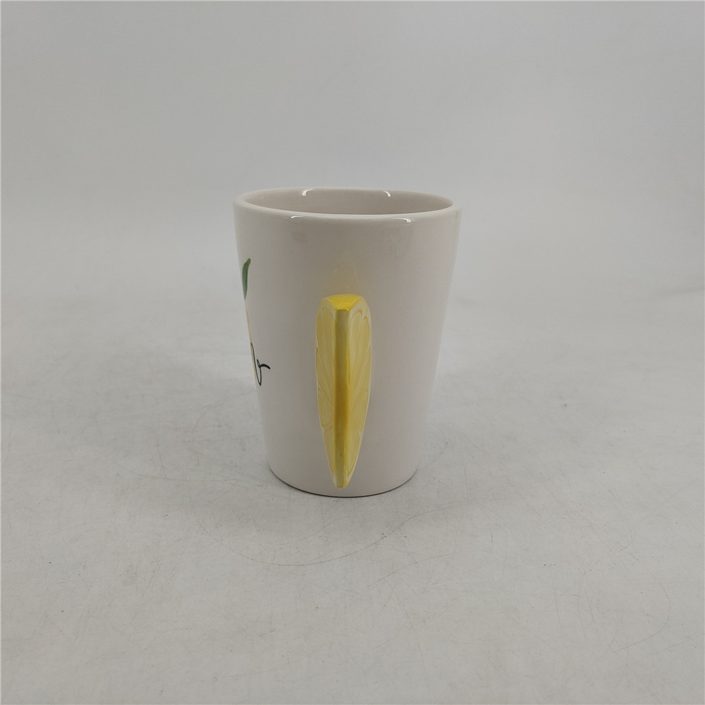 Household drinkware Ceramic fruit lemon handle shaped coffee milk mug and cup