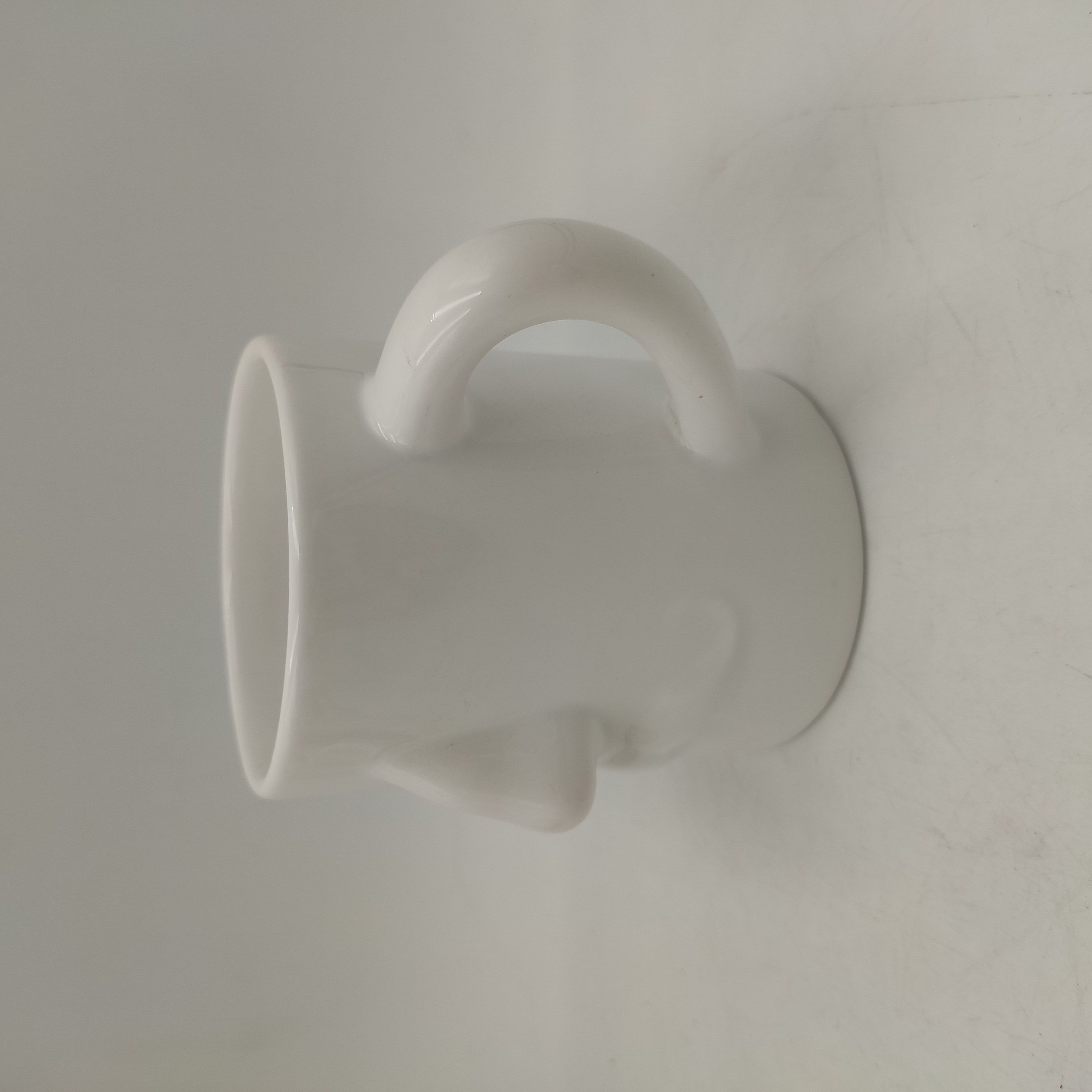 Custom Blank white Novelty human Face nose Ceramic 3D Sculpted coffee Mug for designing