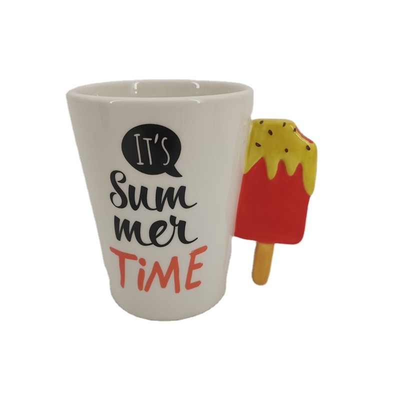 Hot sale Ceramic creative unique 3D popsicle coffee milk mum cup for  leisure