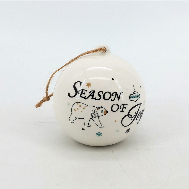 Custom Christmas Ceramic white blank bisques Baubles DIY Ball Bauble