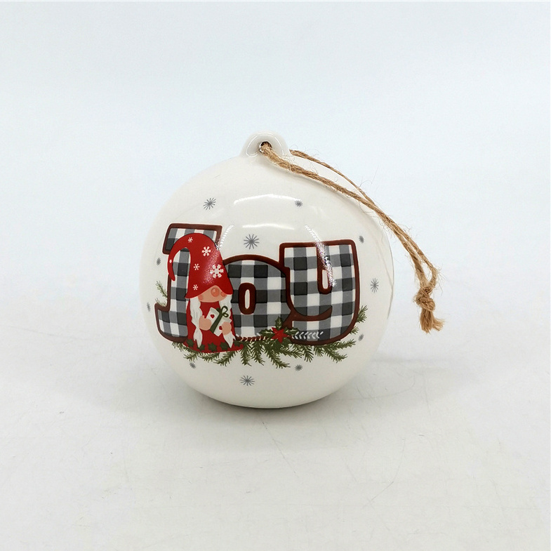 Custom Christmas Ceramic white blank bisques Baubles DIY Ball Bauble