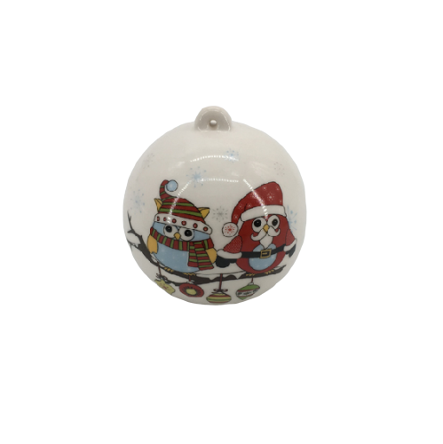 Factory custom ceramic Christmas Round Balls Ornaments for hanging decoration