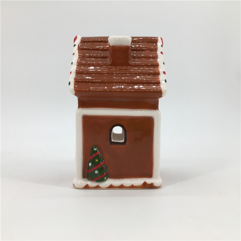 Latest design handpaint  Christmas ceramic house candle holder