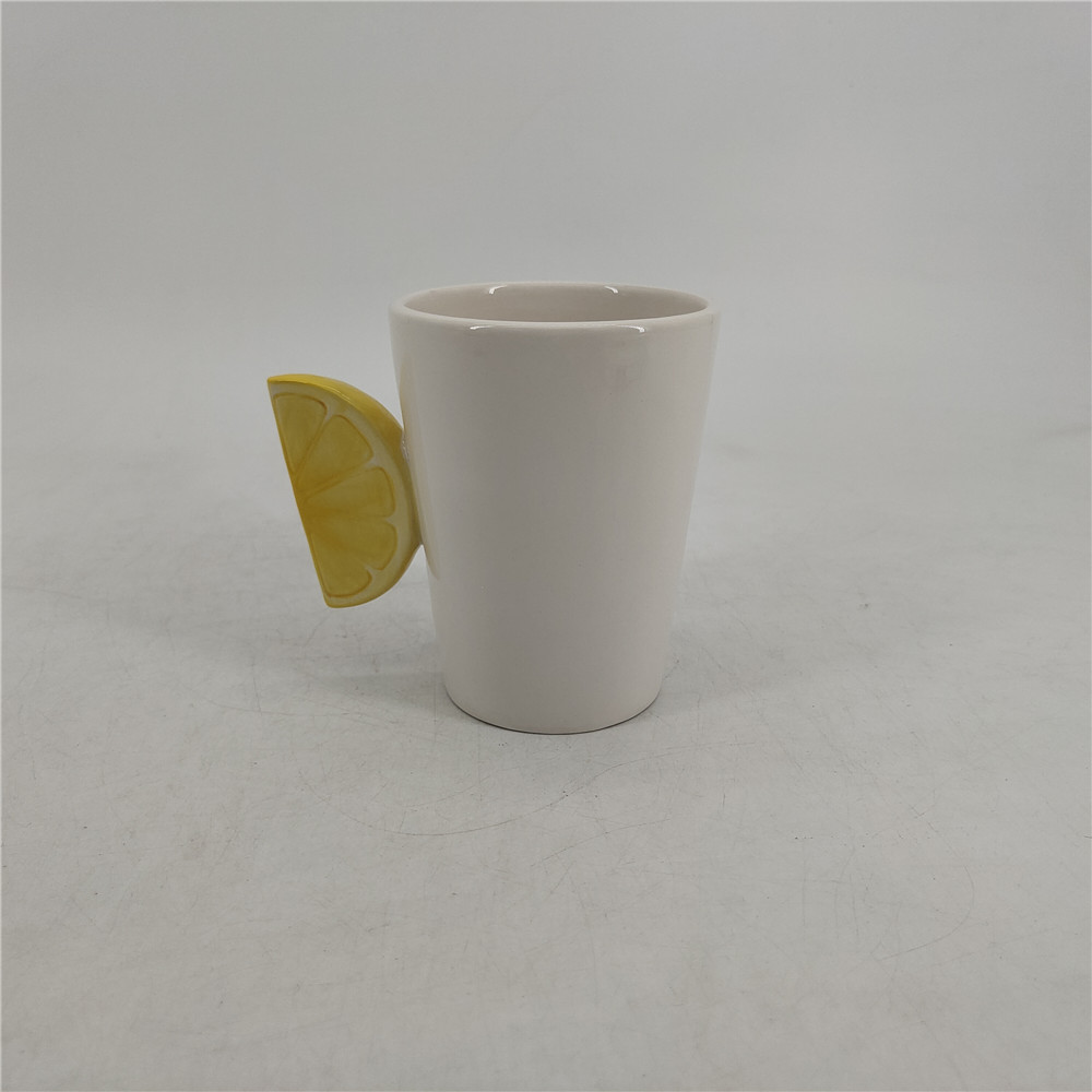 Household drinkware Ceramic fruit lemon handle shaped coffee milk mug and cup