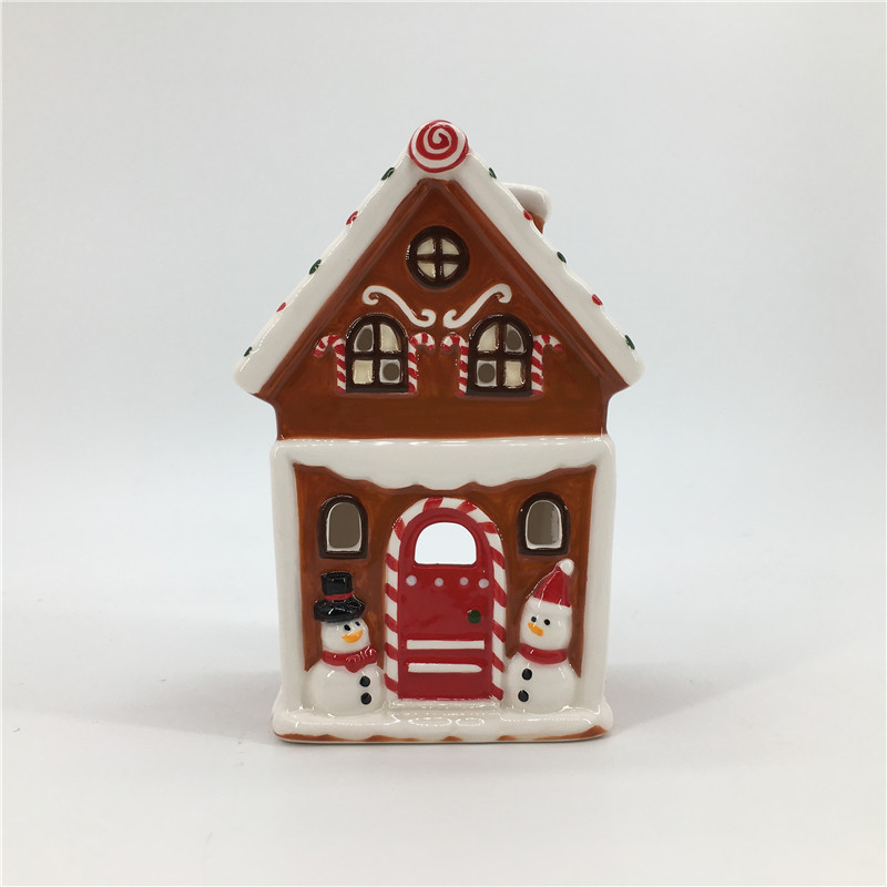 Latest design handpaint  Christmas ceramic house candle holder