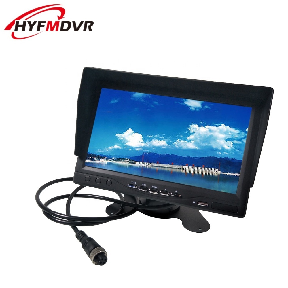 HYF Wholesale 7 inch lcd headrest car monitor with Aviation head interface/RCA interface/BNC interface video in & out