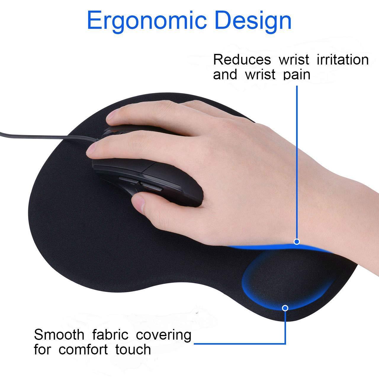 HYF Ergonomic Mouse Pad with Wrist Support Gel Mouse Pad with Wrist Rest Comfortable Computer Mouse Pad for Laptop