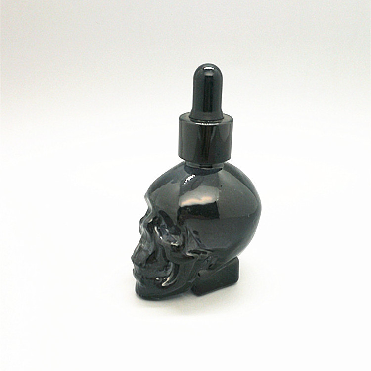 Hot Selling Halloween Product 30ml Skull Glass Dropper Bottle For Essential Oil Perfume Filling