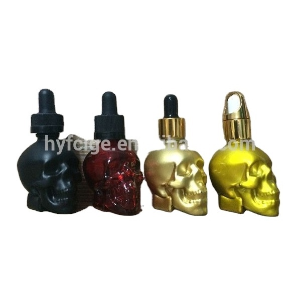 Hot Selling Halloween Product 30ml Skull Glass Dropper Bottle For Essential Oil Perfume Filling