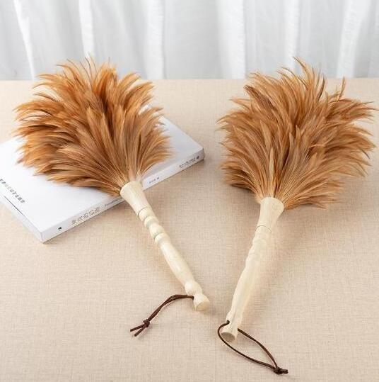 wholesale feather crafts mini chinese  tiny black extendable hen rooster chicken feather car duster cleaning gift set