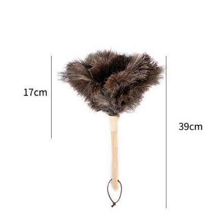 plastic handle mini luxury chinese good quality ostrich feather duster pink fluffy with wooden handle feather duster cleaning