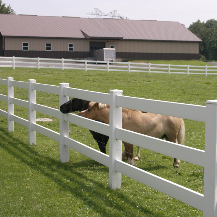 Wholesale Removable Metal Farm Fence 3 Rails Aluminum Glossy White Horse Ranch Fence Panels