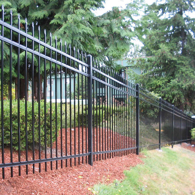 Decorative Metal Fencing Panel Horizontal Black Garden Pool Picket Fence Panels Aluminium House Fence