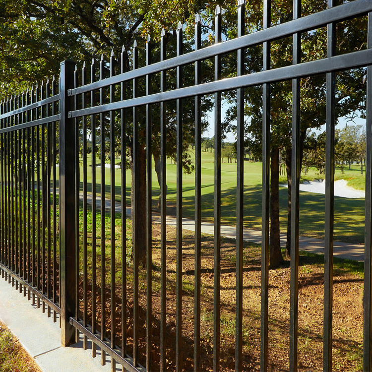 Decorative Metal Fencing Panel Horizontal Black Garden Pool Picket Fence Panels Aluminium House Fence