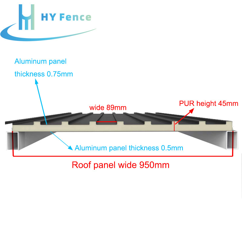 Fireproof Insulated Roof Metal Sheet Polyurethane Foam Aluminum Sandwich Roofing Panels