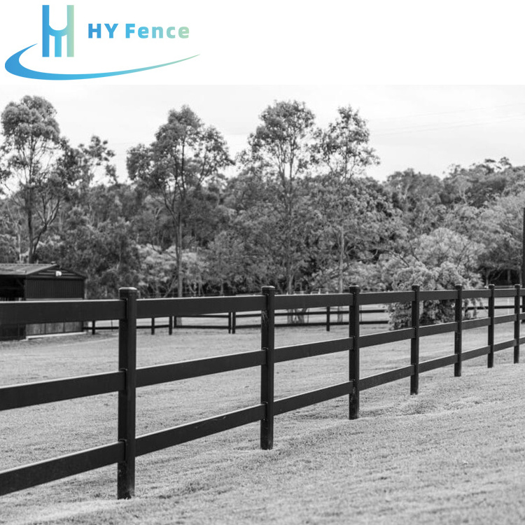 Galvanized Black Coated 4FT Horse Cattle Yard Fence Rugged Steel Board Aluminum Ranch Slat Fencing