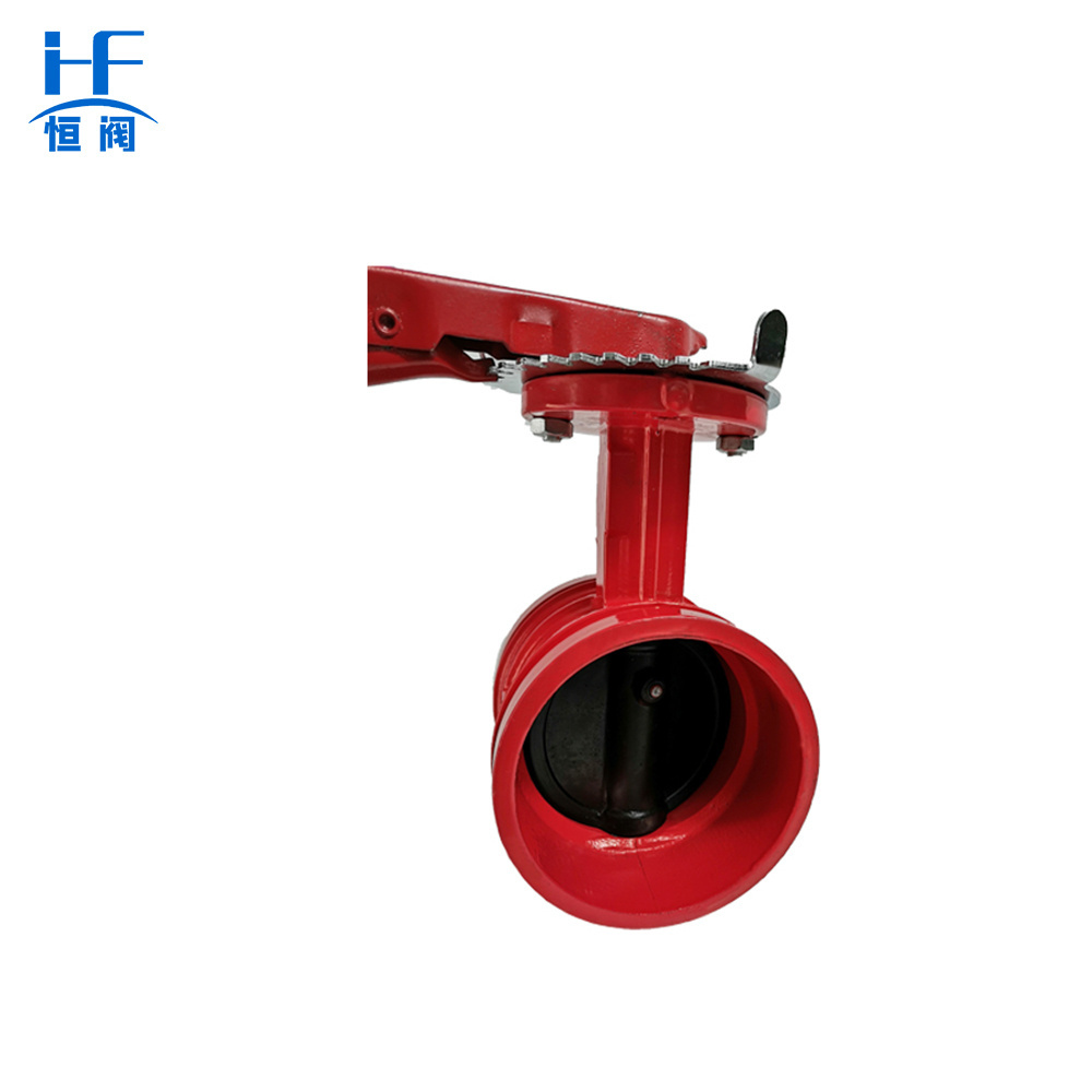 Firefighting supply and drainage system groove butterfly valve 4 inch lever handle grooved fm wafer type valve for water fi