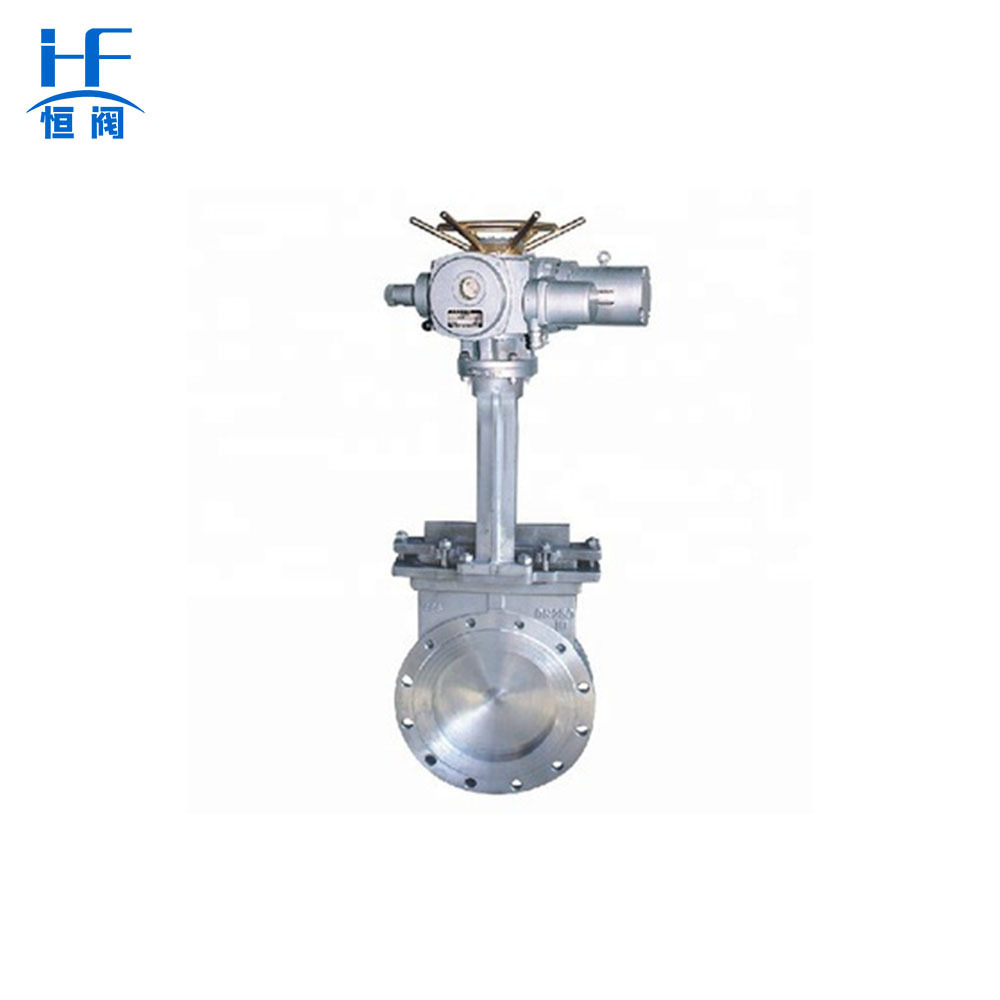 Motorized knife gate valve slurry pulp flanged stainless steel 12 inch knife gate valve with electric actuator