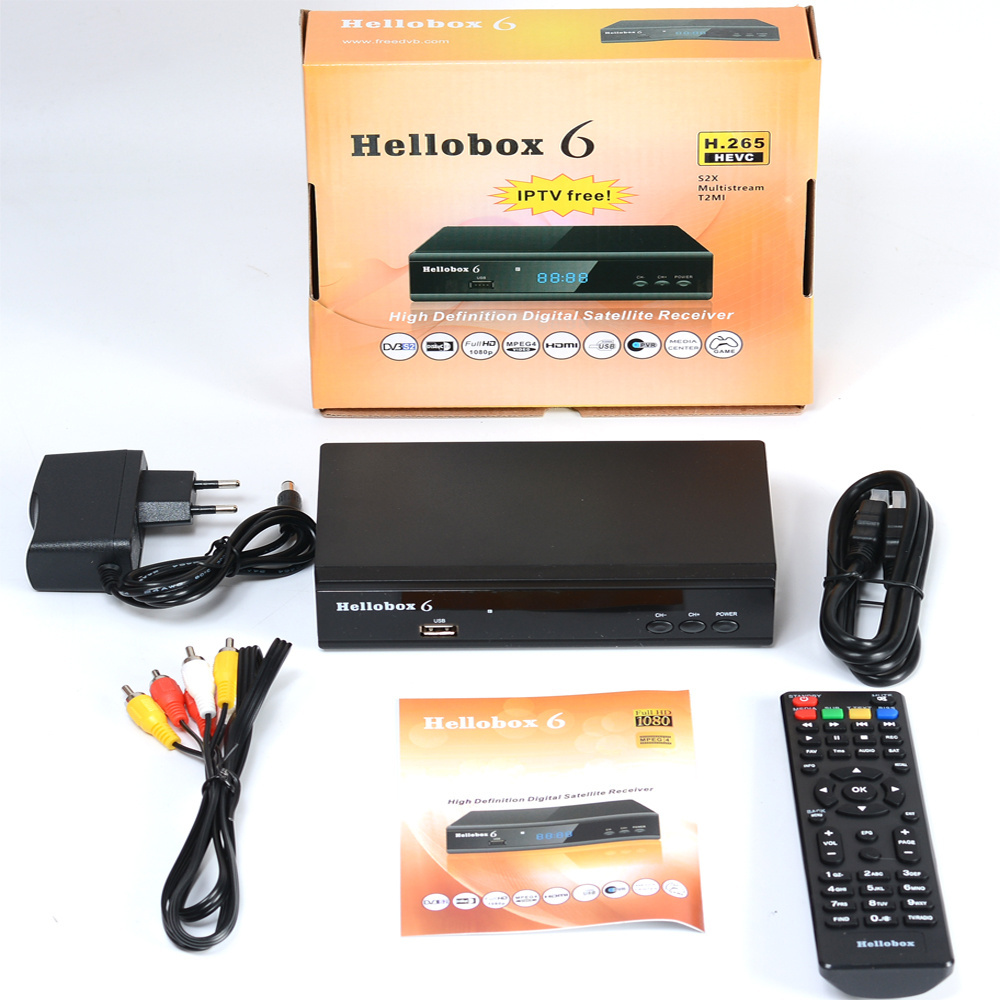 Hellobox 6 receiver satellite s2x Combo TV Box Tuner Support TV Play On Phone Satellite TV Receiver