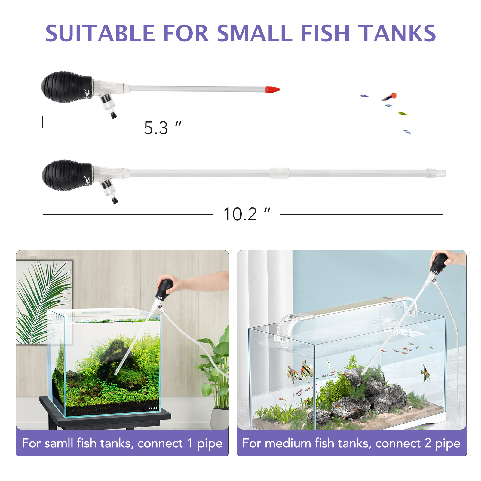 hygger Aquarium Water Changer, Fish Feeder & Coral Feeder