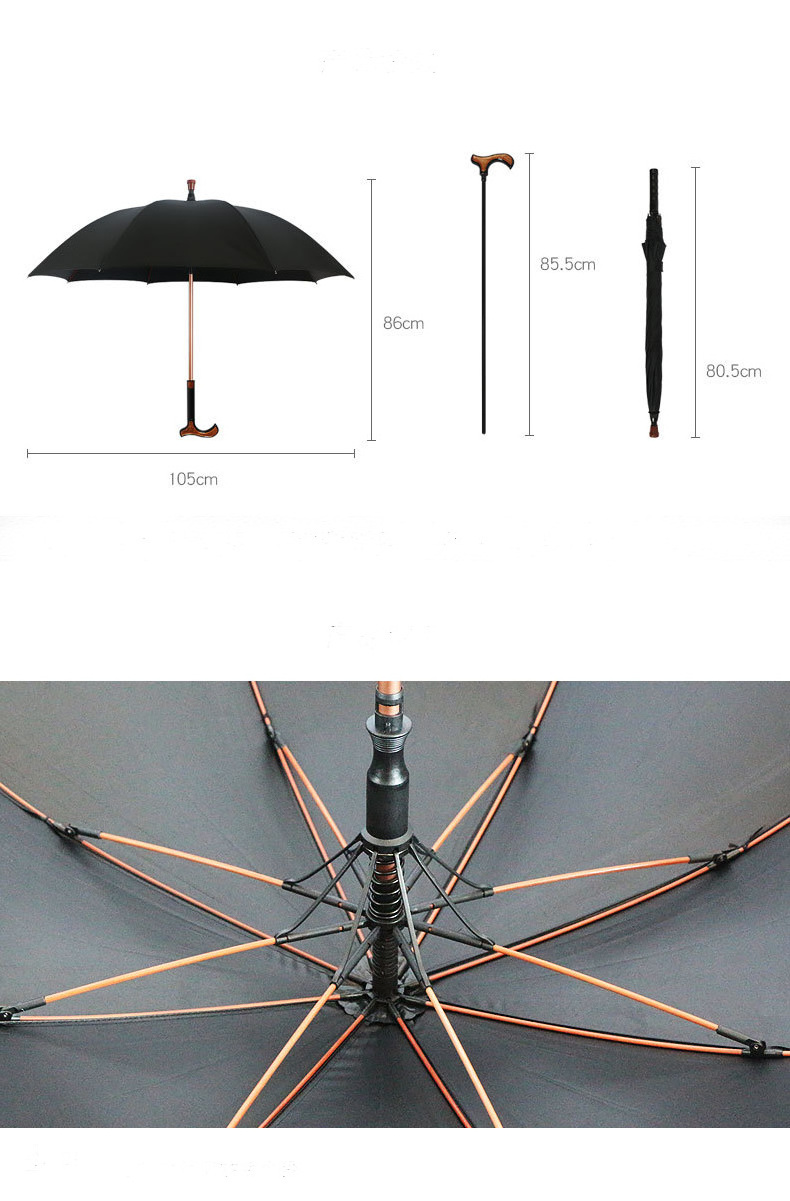 Wholesale Special Walking Stick Straight Umbrella Cane Separable with Case