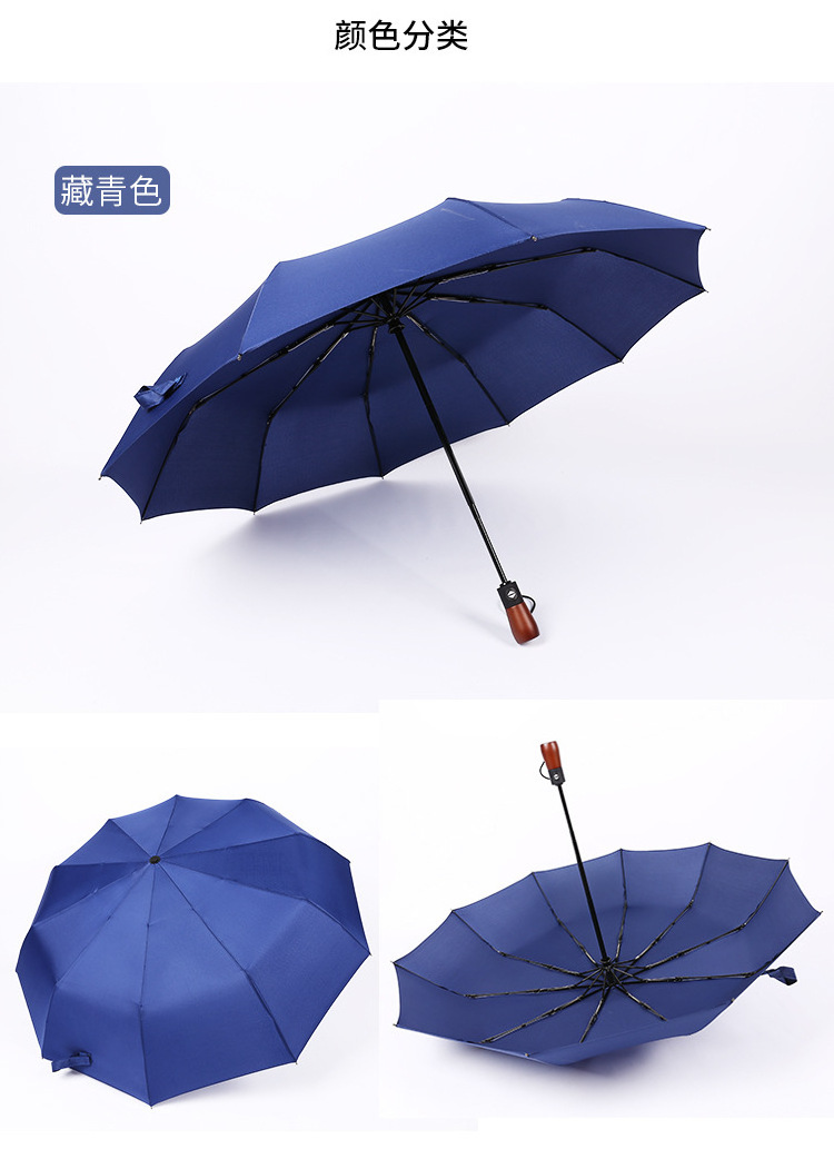 Automatic wooden handle Umbrella with logo printing