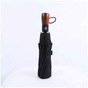 Automatic wooden handle Umbrella with logo printing