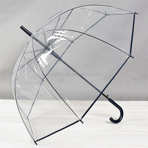 Straight clear transparent umbrella sun umbrella