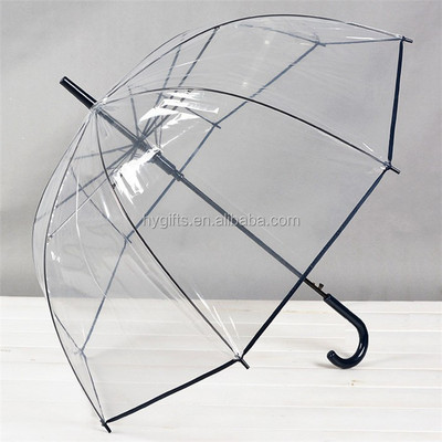 Straight clear transparent umbrella sun umbrella