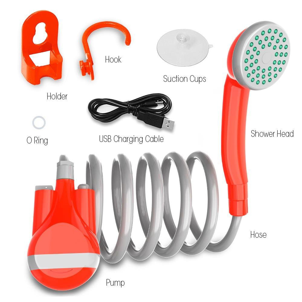 Innovation USB Rechargeable Portable Outdoor Shower for Camping, Hiking, Backpacking trip