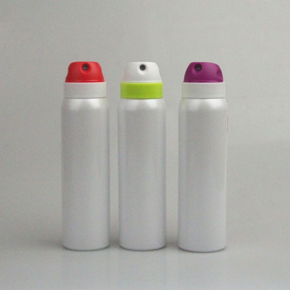 China manufactures large metal aluminum aerosol tin can empty portable butane gas cartridge with plastic caps for aerosol cans