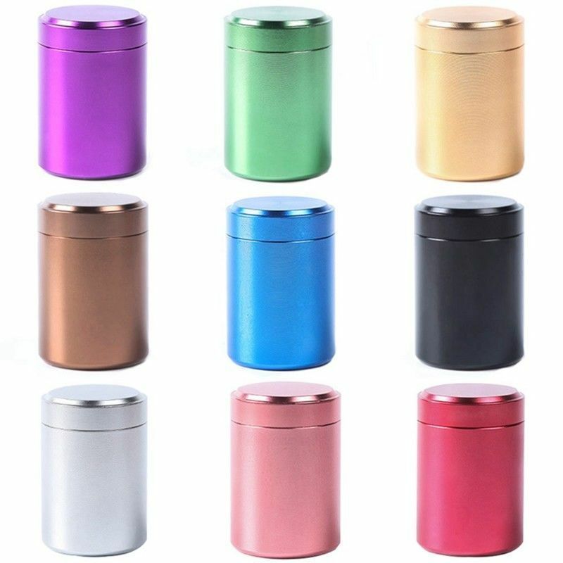 70ML 140ML Solid Color Airtight Smell Proof Container Aluminum Stash Metal Sealed Can Tea Jar Storage Boxes