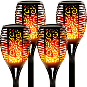 Outdoor Waterproof Decoration Flickering Flame 96 LED Tiki Torches Solar Torch Light For Garden Pathway