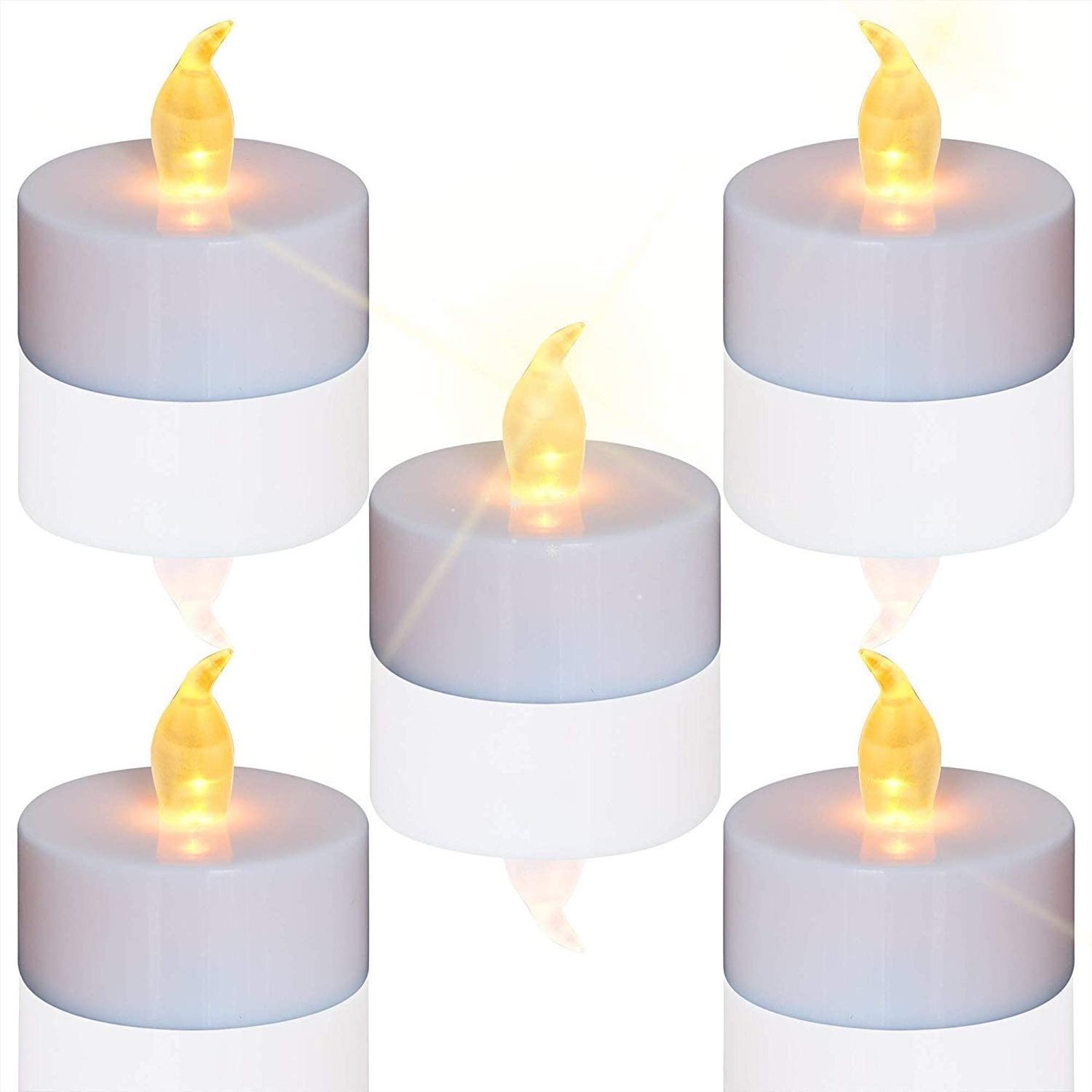 Battery Operated 12 24 Pack Flickering Flameless LED Electric Tea Candles Lights For Festival Party Home Decoration