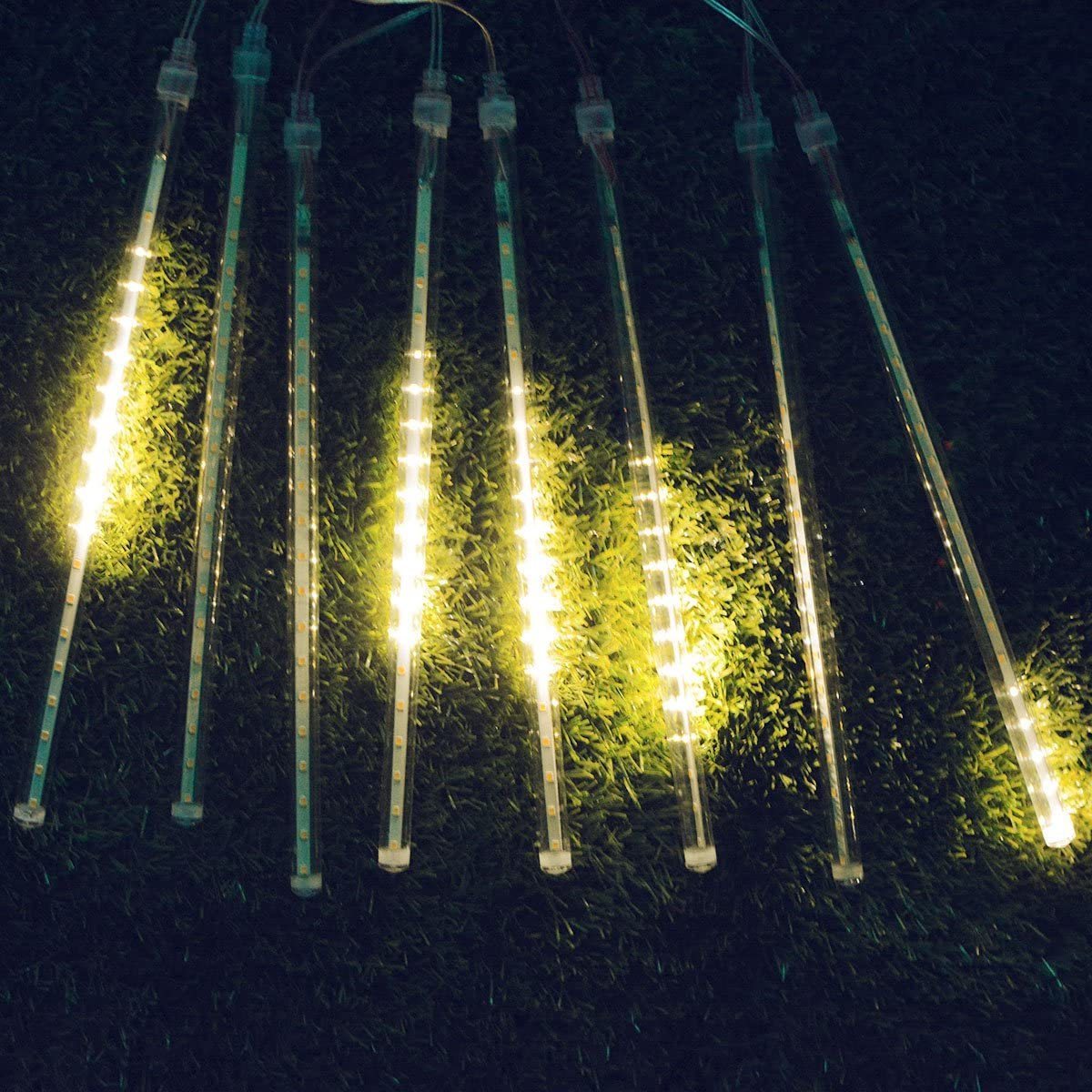 Falling Raindrop 8 Tubes 288 LED Outdoor Solar Meteor Shower Rain String Lights For Christmas Tree Garden Wedding Party Decor