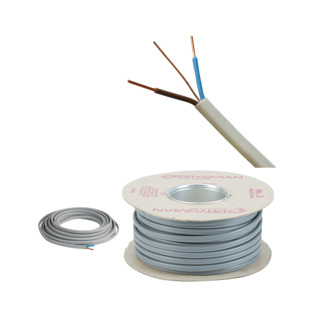 BS6004 Twin Flat fire cable with Earth 6242Y 2.5mm Electrical Wire BVVB RVVB TPS CE PVC Electrical Copper Grey Twin Earth Cable