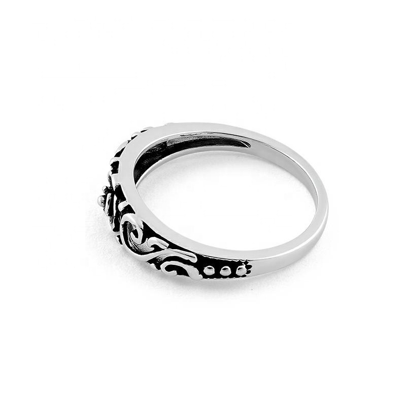 Fashion 925 Thailand silver black ring for women