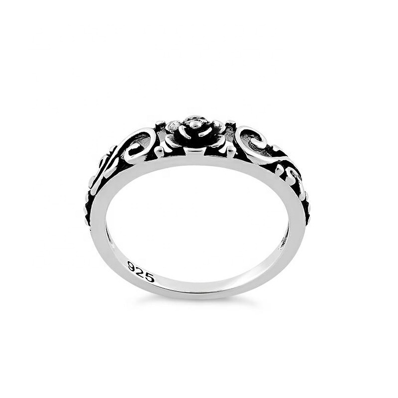 Fashion 925 Thailand silver black ring for women