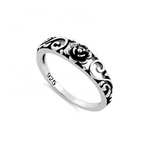 Fashion 925 Thailand silver black ring for women