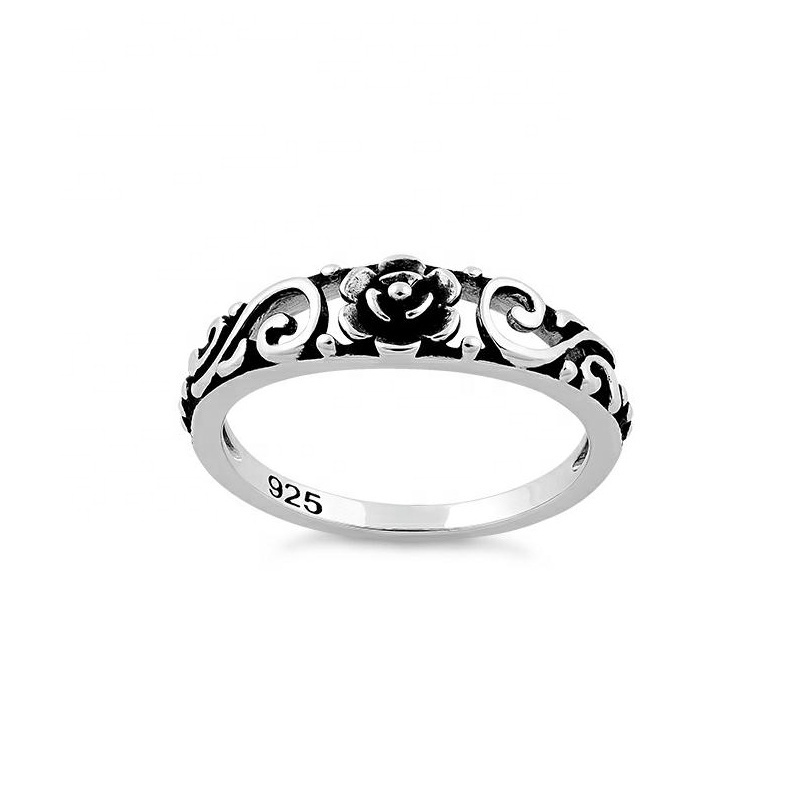 Fashion 925 Thailand silver black ring for women