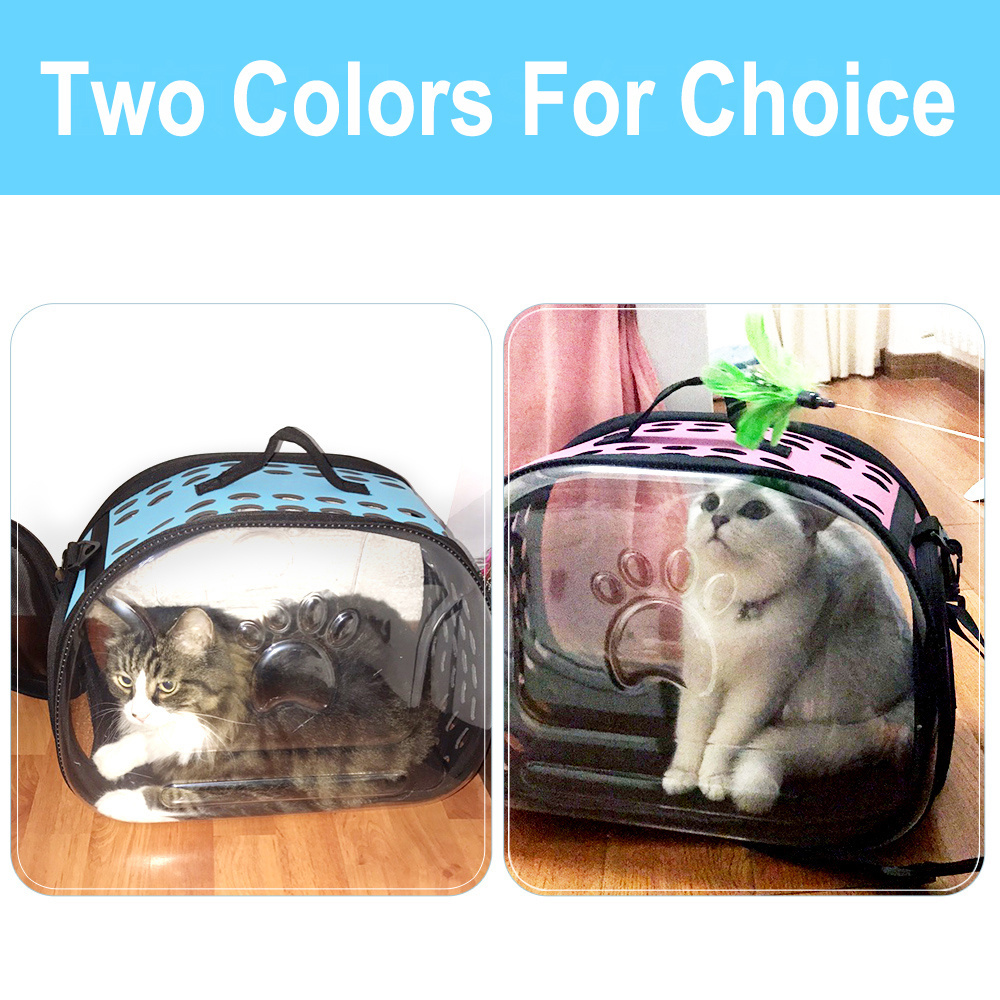 Customized Hoopet Collapsable Hard Cover Transparent Slings Pet Carrier Plastic Door Bag Made In China