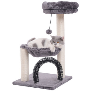 Top Seller Hoopet Rest Play Cat Scratcher Post Toys Tree With Brush Bed Hammock